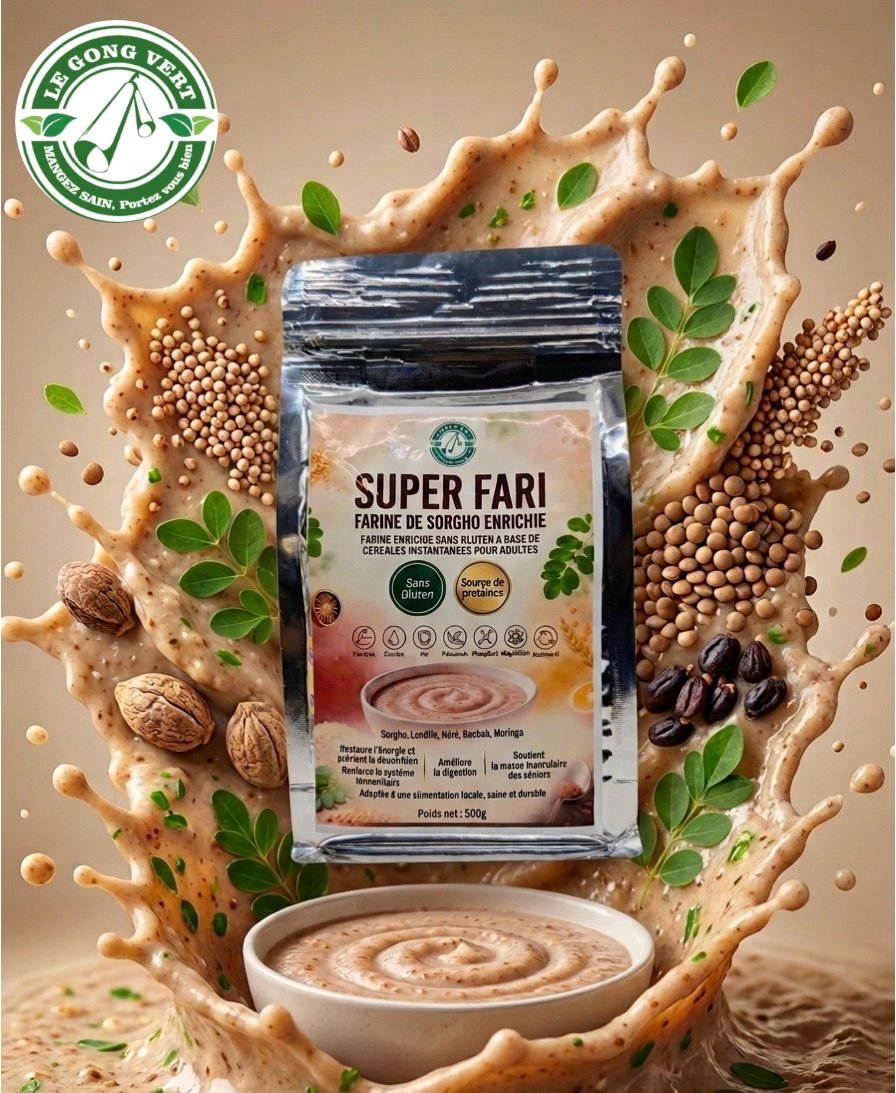 Super Fari – Farine de Sorgho Enrichie Sans Gluten Le Gong Vert